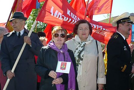 Marching in the Anniversary Parade.