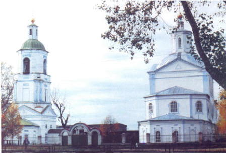 St.Stephen's Orthodox Church, the old building (right) and the new one (left).